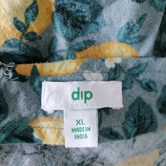 Dip Womens Green Floral Ruffled Strap Sleeveless Fit & Flare Shift Dress Size XL - Picture 6 of 7